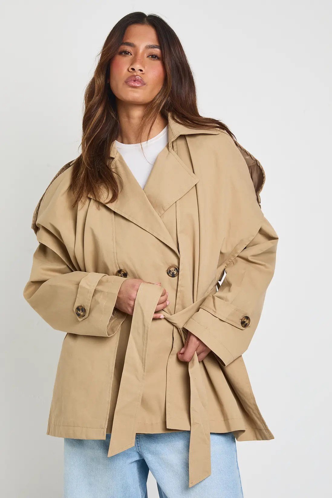 Veste Trench Courte Oversize
